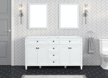 Load image into Gallery viewer, Kensington 59.5 Double in All Wood Vanity in Bright White - Cabinet Only - Bathroom Vanities Outlet