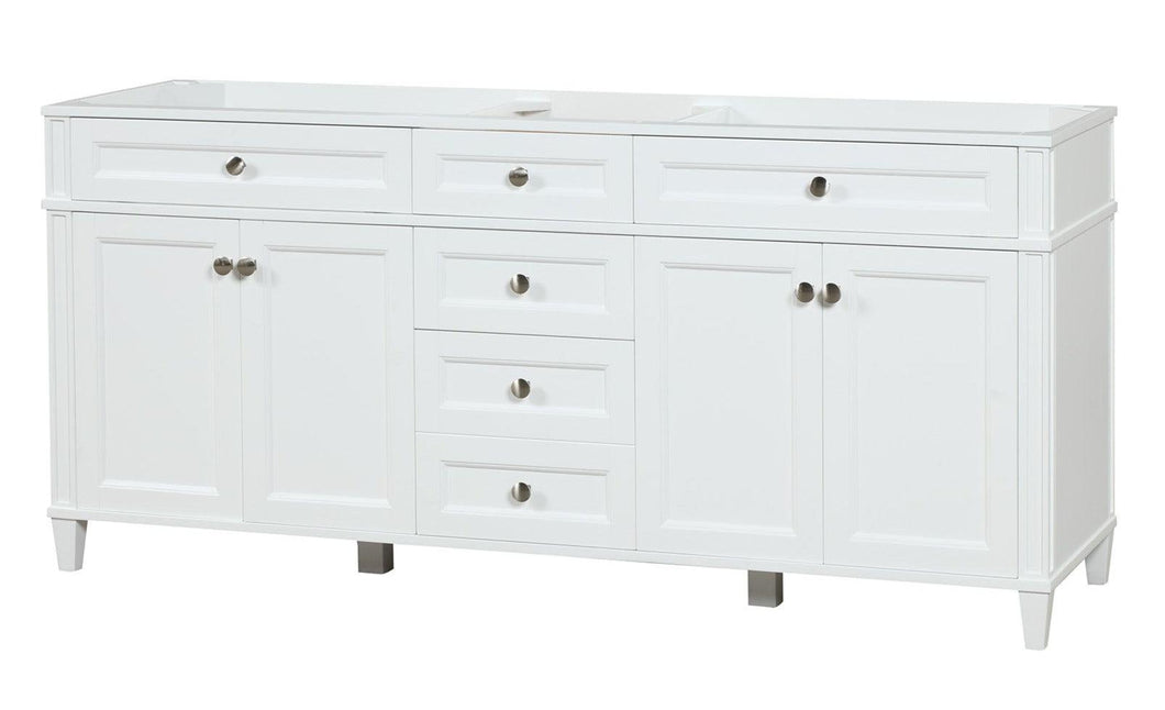 Kensington 72 in Solid Wood Vanity in White - Cabinet Only Ethan Roth