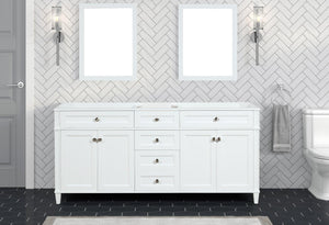 Kensington 71.5 in All Wood Vanity in White - Cabinet Only - Bathroom Vanities Outlet