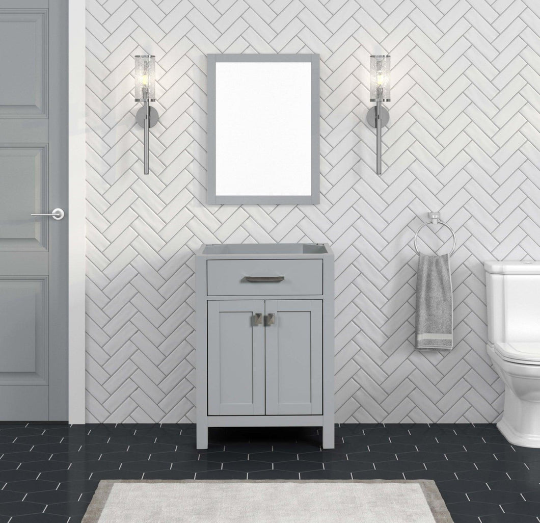 London 24 Inch- Single Bathroom Vanity in Metal Gray - Bathroom Vanities Outlet