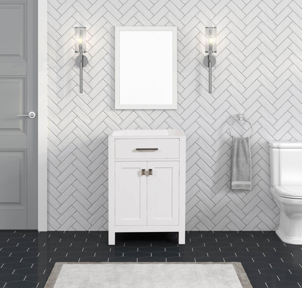 London 24 Inch- Single Bathroom Vanity in Bright White - Bathroom Vanities Outlet