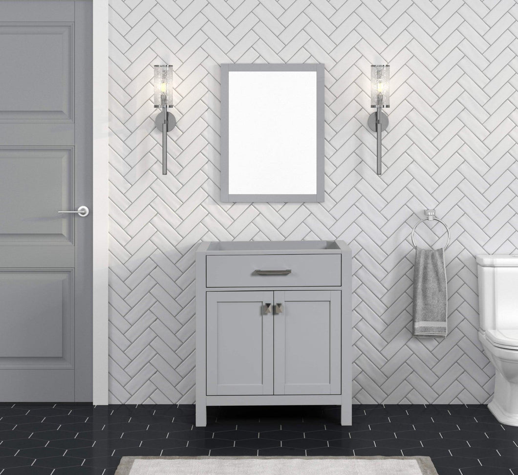 London 30 Inch- Single Bathroom Vanity in Metal Gray - Bathroom Vanities Outlet