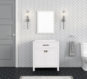 London 30 Inch- Single Bathroom Vanity in Bright White - Bathroom Vanities Outlet