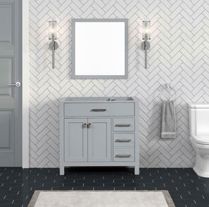 London 35.5 Inch- Single Bathroom Vanity in Metal Gray - Bathroom Vanities Outlet