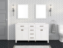 Load image into Gallery viewer, London 59.5 Inch- Double Bathroom Vanity in Bright White - Bathroom Vanities Outlet