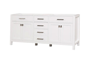 London 71.5 Inch Double Bathroom Vanity in Bright White - Bathroom Vanities Outlet