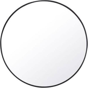 42 in. Metal Frame Round Mirror in Black - Bathroom Vanities Outlet