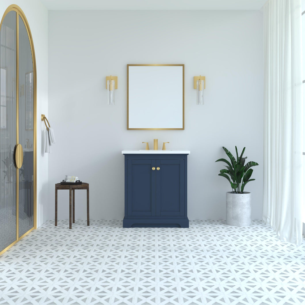 Marietta 29.5 inch Bathroom Vanity in Blue- Cabinet Only - Bathroom Vanities Outlet