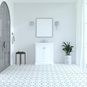 Marietta 29.5 inch Bathroom Vanity in White- Cabinet Only - Bathroom Vanities Outlet