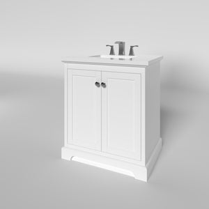 Marietta 29.5 inch Bathroom Vanity in White- Cabinet Only - Bathroom Vanities Outlet