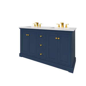 Marietta 59.5 inch Double Bathroom Vanity in Blue- Cabinet Only - Bathroom Vanities Outlet