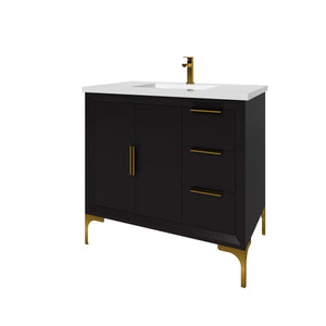 Oxford 35.5 Inch Bathroom Vanity in Black - Bathroom Vanities Outlet