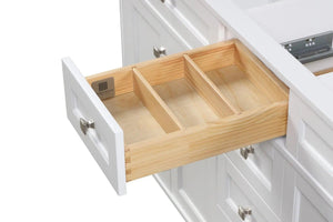 Kensington 35.5 Left Drawers in All Wood Vanity in Bright White - Cabinet Only - Bathroom Vanities Outlet