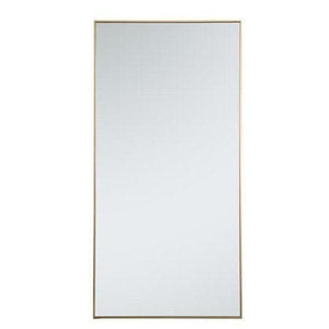 Elegant Decor 36 in. Metal Frame Rectangle Mirror in Brass - Bathroom Vanities Outlet