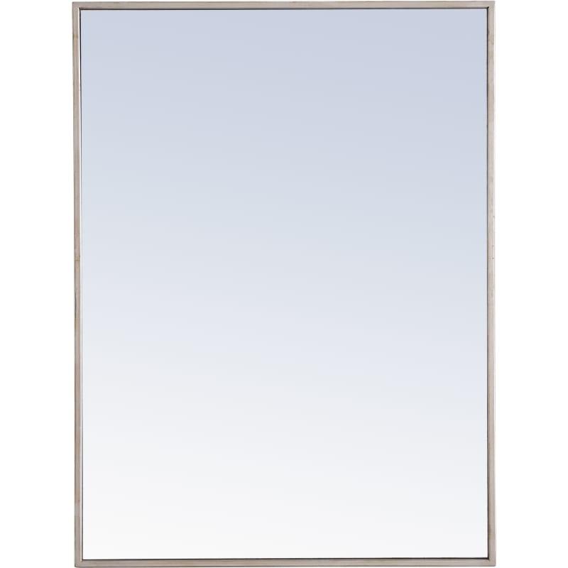 Elegant Decor Metal frame Rectangle Mirror 24 inch Silver Elegant Decor
