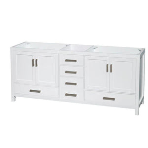 80 inch All Wood Double Bathroom Vanity in White